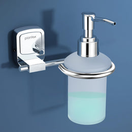 Plantex Liquid Soap Dispenser for Bathroom/304 Grade Stainless Steel Shampoo Dispenser/Handwash Dispenser/Bathroom Accessories - Pack of 1 (Hexa, Chrome)