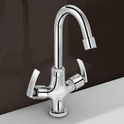 Plantex Pure Brass Wash Basin Tap/Hot & Cold with 360° Swivel Spout/Water Tap/Basin Tap for Home with 7 Year Warranty-(COL-1009-Chrome)