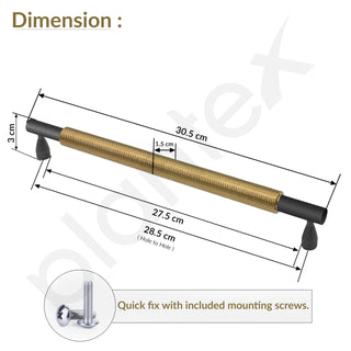Plantex Cabinet Handle/288mm Handle for Cabinet/Furniture/Door Pull-Push Handle for Home/Office - Pack of 1 (Brass Antique)