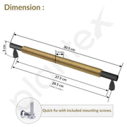 Plantex Cabinet Handle/Kitchen Cabinet Door Handle/Wardrobe/288 mm Cupboard Handle/Door Pull-Push Handle for Home/Office - Pack of 2 (Brass Antique)
