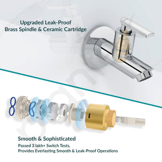 Plantex Pure Brass Bib Tap for Bathroom with Water-Saving Technology Taps/Wall Mount Bib Cock with Wall Flange and Teflon Tape-7 Year Warranty by Plantex (PRI-301 -Chrome Finish)