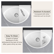 Plantex Platinum Ceramic Wash Basin Wall Mounted/Wash Basin for Bathroom/Wall Hung Washbasin/Sink for Bathroom with 10 Years Glaze Warranty by Plantex(Glossy White/Cody -17.5 x 11.5 x 5 Inch)
