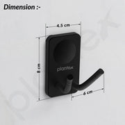 Plantex Robe Hook/Hanging Hooks for Bathroom/Wall Hooks for Hanging Clothes/Hooks for Wall/Bathroom Accessories - Pack of 1 (Black, 574)