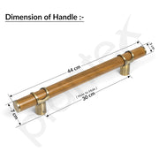 Plantex 12 Inch Main Door Handle/Stainless Steel & Wooden Door Handle/Pull-Push Handle for Door/Office & Hotel - Pack of 1 (DTMD-428, Brass Antique & Wood)