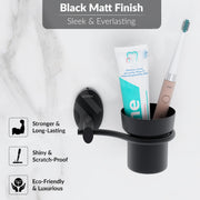 Plantex 304 Grade Stainless Steel Tumbler Holder/Tooth Brush Holder for/Bathroom Accessories - Oreva (Black)