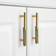 Plantex Stainless Steel & Aluminium Cabinet Handle/96mm Wardrobe Door Handle/Cupboard Pull-Push Handles for Home/Office - Pack of 2 (Brass Antique & Gold)