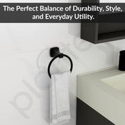 Plantex Space Aluminium Napkin Holder for Wash Basin/180°Swivel Towel Holder for Bathroom/Towel Hanger/Bathroom Accessories (Black Powder Coated)