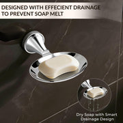 Plantex Soap Holder for Bathroom/Pure Brass Single Soap Dish/soap Stand/Soap Bar/Soap Case/Bathroom Accessories - Pack of 1 (APS-EFL-06, Chrome)