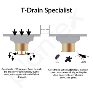 Plantex Solid Brass Floor Drain/Bathroom Floor Drain/Drain Jali with Anti Foul Cockroach Trap - (Brass Antique, 5 x 5 Inch)