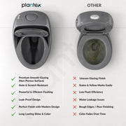 Plantex Imported Ceramic Western Toilet/Rimless Commode for Toilet/Siphonic Vacuum Jet Flush One Piece Commode With Soft Close Toilet Seat - S Trap Outlet (Glossy Grey)