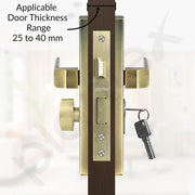 Plantex Stainless Steel Door Lock Handle Set/ 6-Lever Lock Mechanism with 3 Years of Warranty/Mortise Lock with 3 Keys, Brass Lock Body & Cylinder - (DTM-661, Brass Antique)