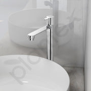 Plantex Pure Brass High Neck Pillar Tap for Wash Basin with Teflon Tape/Tabletop Wash Basin Tap/Pillar Cock with 7 Year Warranty (FLO-804-Mirror Chrome)