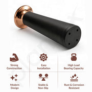 Plantex 6 Inch Sofa Leg for Bed Furniture/Aluminium Sofa Leg for Table/Support Legs/Furniture Leg - Pair of 1 (2 Piece) (DTS-87, Black & Rose Gold)