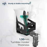 Plantex  Self Adhesive Tumbler Holder for Barthroom/Stainless Steel Toothbrush Holder/Toothpaste Stand/Bathroom Accessories - Pack of 1 (Black)