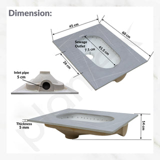 Plantex Indian Toilet/Orrisa Pan for Bathroom/Household Squatting Pan/Sintered Stone Base Ceramic Sanitaryware Toilet - (WC-03)
