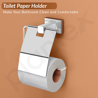 Plantex Stainless Steel Toilet Paper Roll Holder/Tissue Paper Holder in Bathroom/Kitchen/Bathroom Accessories - Nexa (Chrome)