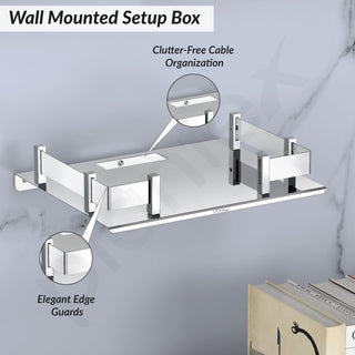 Plantex Stainless Steel Set Top Box Shelf for Wall/Multi-Functional Shelf for Home - 8 x 10 inch (Chrome Finish)