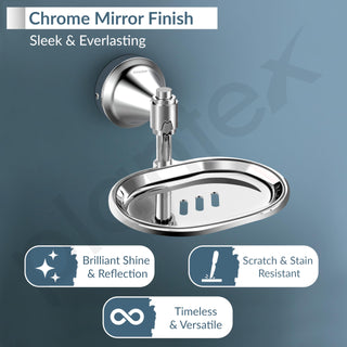 Plantex 304 Grade Stainless Steel Soap Dish/Soap Stand/Soap Tray/Soap Holder for Bathroom Accessories - Niko (Chrome)