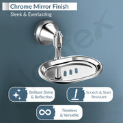 Plantex 304 Grade Stainless Steel Soap Dish/Soap Stand/Soap Tray/Soap Holder for Bathroom Accessories - Niko (Chrome)
