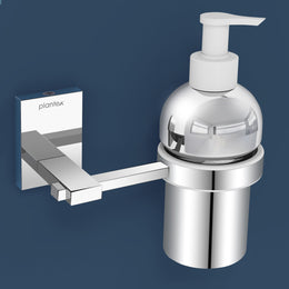Plantex 304 Grade Stainless Steel Wash Basin Hand Wash Holder and Dispenser for Liquid Soap for Bathroom Accessories - Senso (Chrome)