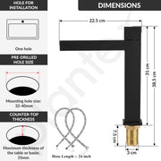 Plantex Brass Wash Basin Mixer Tap/Thermostatic Hot & Cold Basin Mixer Faucet/Deck Mount Pillar Spout for Bathroom Sink - Pack of 1 (APS-4605, Black Matt)