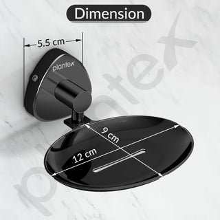 Plantex J4 Stainless Steel Wall Mounted Soap Holder for Bathroom/Soap Holder for Kitchen/Soap Stand for Bathroom/Bathroom Accessories (PVD Black Finish) Angel