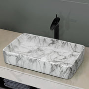 Plantex Ceramic Washbasin for Bathroom/Table Top Marble Finish Basin/Countertop Wash Basin for Home/hotel/Restaurant (24 x 13 x 5 Inch)