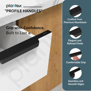 Plantex Profile Handle for Kitchen Cabinet/30 Inch Alluminium Drawer Profile Handle/Wardrobe Pull Handle for Home/Office/Hotel - Pack of 3 (Black)