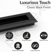 Plantex Sliding Door Handle/Concealed Handle for Sliding Door/160mm Concealed Handle for Wardrobe/Kitchen Cabinet - Pack of 1 (Black)
