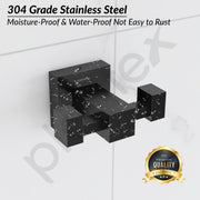 Plantex 304 Grade Stainless Steel Hooks for Hanging Clothes and Towel in Bathroom/Living Room/Bathroom Accessories - Splash (Black)