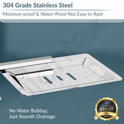 Plantex 304 Grade Stainless Steel Double Soap Dish Stand for Bathroom & Kitchen/Soap Dish/Bathroom Accessories - Iris (Chrome)