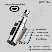 Plantex Tap Extension for Kitchen Sink/360Ã‚Â° Swivel Kitchen Sink Faucet Aerator/Upto 70% Water Saving/3 Anti-Splash Modes Sprayer/Fits F22 and M24 mm Tap (XL-2047 Chrome)