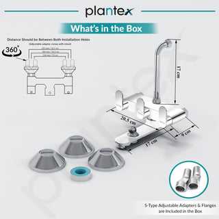Plantex Pure Brass Wall Mixer for Bathroom 3 in 1 with L-Bend Provision for Overhead and Hand Shower with Water Saving Nozzle/ 7 Year Warranty by Plantex (ORN-219- Mirror-Chrome)