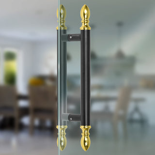 Plantex Altros Main Door Handle/Door & Home Decor/14 Inch Main Door Handle/Door Pull Push Handle - Pack of 1 (106 - Black & Gold)