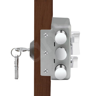 Plantex Rim Lock for Main Door - Heavy Duty With 4 Keys - Suitable for Inside Opening Wooden Doors - Pack of 1 (Satin)
