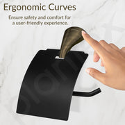 Plantex Smero Pure Brass Toilet Paper Holder/Tissue Paper Stand for Washroom/Bathroom - Contrive (Rich Antique)