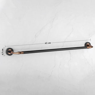 Plantex Stainless Steel Towel Hanger for Bathroom/Towel Rod/Bar/Bathroom Accessories (24 inch - Rose Gold & Black) - Pack of 1