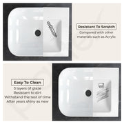 Plantex Ceramic Wash Basin for Bathroom/Table Top Washbasin with 10 Years Glaze Warranty by Plantex/Wash Basin/Basin for Restaurant/Hotel (Glossy White - 16 x 12 x 5.5 inch)