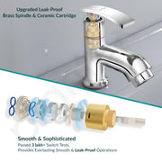 Plantex Pure Brass Pillar Tap for Wash Basin with Teflon Tape/Single Lever Basin Tap/Tabletop for wash Basin Tap/Water Tap/Faucet for Wash Basin (ZUR-1501, Chrome)