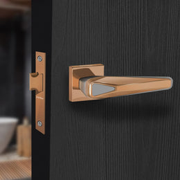Plantex Heavy Duty Door Lock/Bathroom Door Lock/Mortise Keyless Handle Set for Home/Bathroom/Store Room/Balcony/Office (7104 - PVD Satin Black Matt)