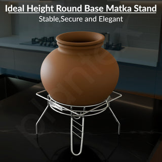 Plantex Heavy Stainless Steel Plant Pot Stand - Planter Stand - Matka Stand Chrome Plated