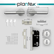 Plantex Main Door Lock/Stainless Steel Mortise Door Lock for Bedroom/Home/Office/Hotel/Mortise Locks with 3 Keys - (Satin)