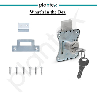 Plantex Drawer Lock/20mm Brass Lock for Cupboard/Multipurpose Cupboard Lock with Key for Home/Office - Pack of 2 (Satin)