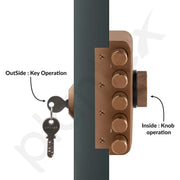 Plantex Stainless Steel Deadbolt Lock/Pentabolt Main Door Lock/5-Point Security Door Lock Set with Anti theft Mechanism -  5 Years of Warranty (PVD Rose Gold)
