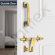 Plantex Stainless Steel Door Kit for Single Door/Door Accessories (10-inch Al-Drop,8-inch Latch,2 Handles,7-inch Tower Bolt and 4-inch Door Stopper-(Brass Antique & Gold)