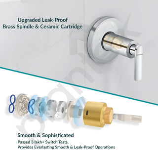 Plantex Pure Brass BAL-506 Concealed Stop Cock/Concealed Stop Valve Tap For Bathroom With Teflon Tape & Brass Adjustable Wall Flange – 15 mm (Mirror-Chrome Finish)