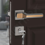 Plantex Premium Door Lock with 3 Years of Warranty/Main Door Lock for Home/Mortise Locks for Doors (PT-008- Rose Gold and Satin Black)