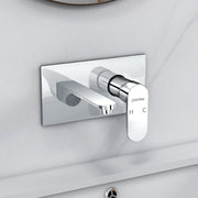 Plantex Pure Brass Basin Mixer Tap /Hot and Cold Water Tap with Brass Wall Flange and Teflon Tape/Water Tap - (Orna-227, Chrome)
