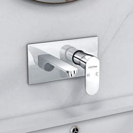 Plantex Pure Brass Basin Mixer Tap /Hot and Cold Water Tap with Brass Wall Flange and Teflon Tape/Water Tap - (Orna-227, Chrome)