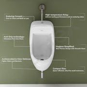 Plantex Premium Wall Mount Large Urinal Pot for Men/Male/Boy/Gents Toilet for Bathroom/Commode for Toilet- (White, Loki)